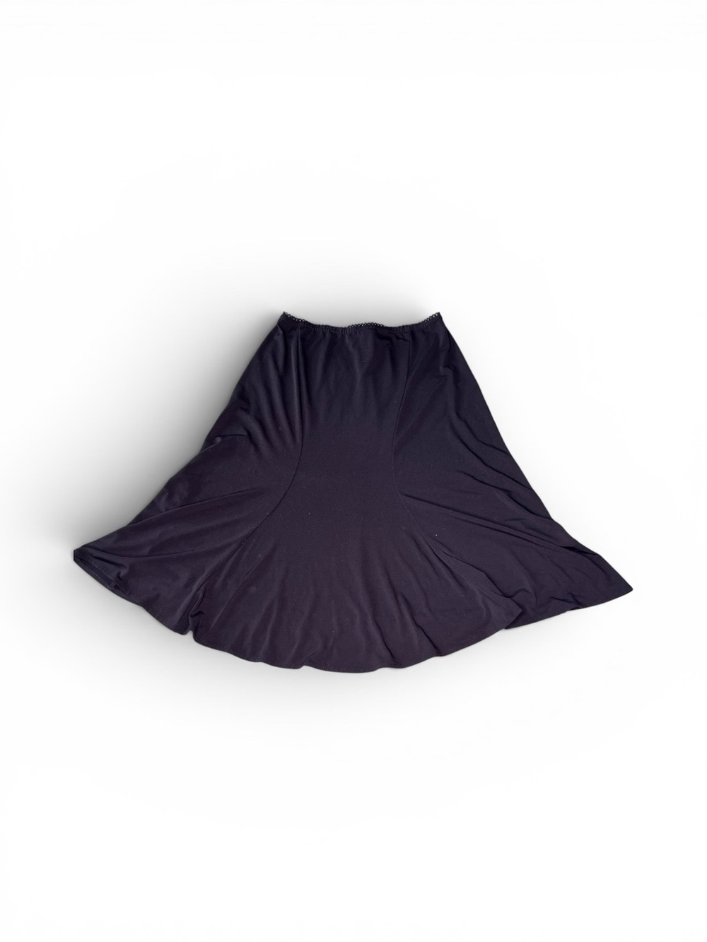 Wrapper Flared Stretch Pull-On A-Line Career Classic MIDI Skirt Black Size Med